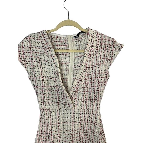 Zara Textured Weave Tweed Mini Dress sz Small - Picture 6 of 13